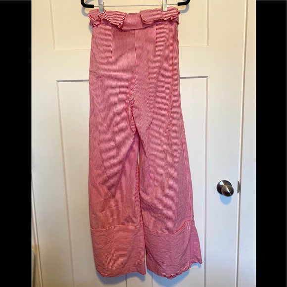New ZARA Pink and White Striped Palazzo Trousers - Picture 7 of 8